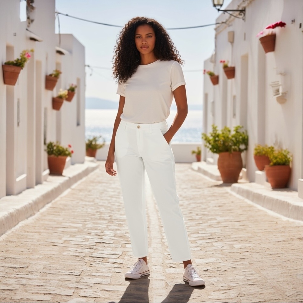 Chico’s Polished Chino Ankle Pant Basic Alabaster NWT Size 4R (20R) Quiet Luxury - Picture 1 of 6